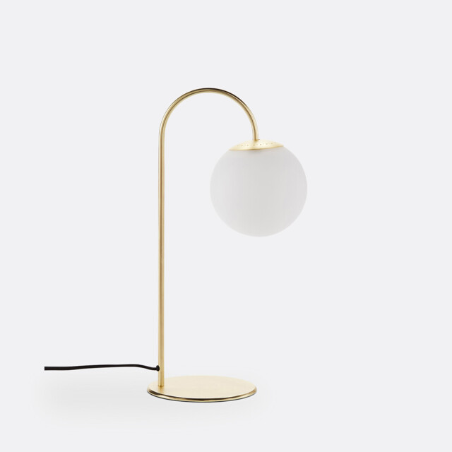 Moricio Brass and Opaline Glass Table Lamp - image 1