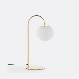 Moricio Brass and Opaline Glass Table Lamp - thumbnail 1