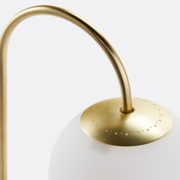 Moricio Brass and Opaline Glass Table Lamp - thumbnail 4