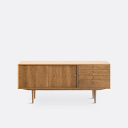 Quilda Vintage Style 2-Door 4-Drawer Oak Sideboard - thumbnail 3