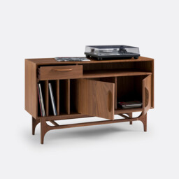 Larsen Walnut Vinyl Storage Cabinet - thumbnail 4