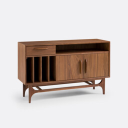 Larsen Walnut Vinyl Storage Cabinet - thumbnail 3