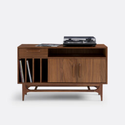 Larsen Walnut Vinyl Storage Cabinet - thumbnail 2
