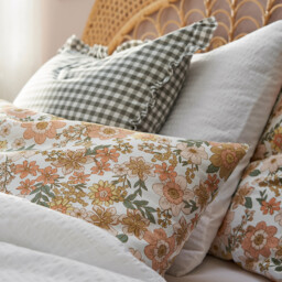 Georgette Gingham Washed Cotton Cushion Cover - thumbnail 2