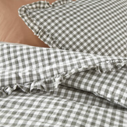 Georgette Gingham Washed Cotton Cushion Cover - thumbnail 3