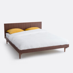 Quilda Walnut/Walnut Veneer Bed + Bed Base