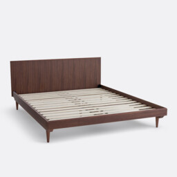 Quilda Walnut/Walnut Veneer Bed + Bed Base - thumbnail 4