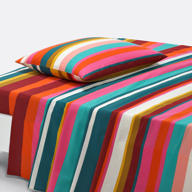 Paraisio Striped Cotton Flat Sheet - image 1