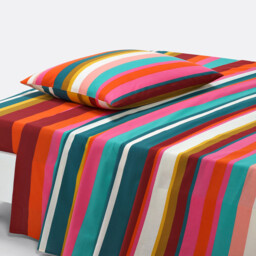 Paraisio Striped Cotton Flat Sheet - thumbnail 1