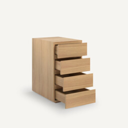Working Oak Veneer 4-Drawer Unit - thumbnail 4
