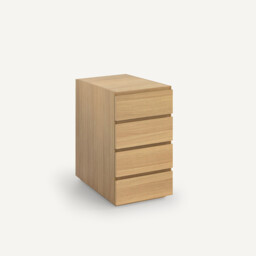 Working Oak Veneer 4-Drawer Unit - thumbnail 1