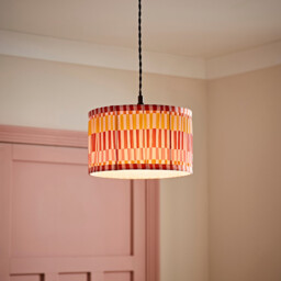25cm Striped Pleated Easy Fit Shade - thumbnail 1