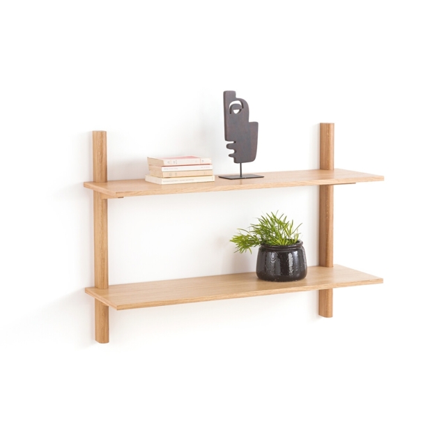 Badis 110cm Oak Double Wall Shelf