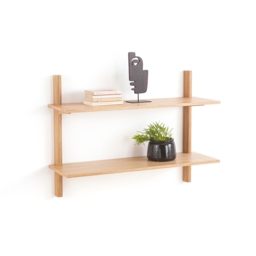 Badis 110cm Oak Double Wall Shelf - thumbnail 1
