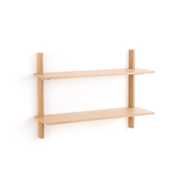 Badis 110cm Oak Double Wall Shelf - thumbnail 2