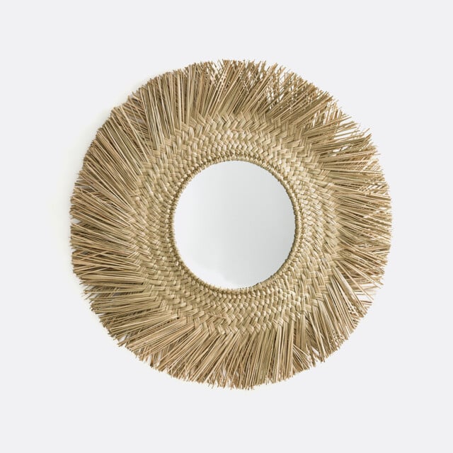 Loully 102xm Diameter Woven Grass Sunburst Mirror - image 1