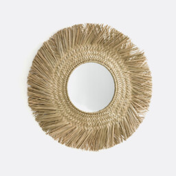Loully 102xm Diameter Woven Grass Sunburst Mirror