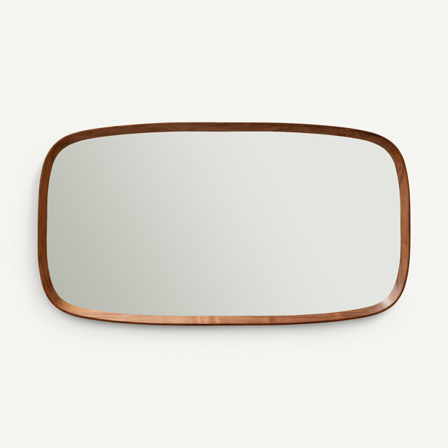 Orion 110cm High Solid Walnut Rectangular Mirror - image 1