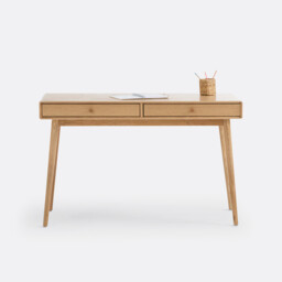 Miji Oak Veneer 2-Drawer Desk - thumbnail 2