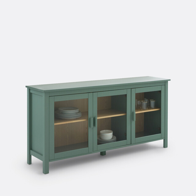 Alvina Low 3-Door Cabinet in Pine and MDF, Length 160cm - image 1