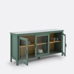 Alvina Low 3-Door Cabinet in Pine and MDF, Length 160cm - thumbnail 4