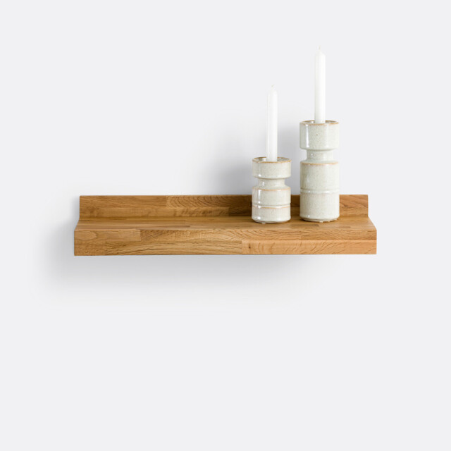 Hiba Wall Shelf in Solid Oak with Length 60cm - image 1