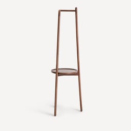 Ercus Walnut Mirror with Shelf On Stand, Height 179.4cm - thumbnail 4