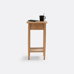 Malora Solid Oak & Weaving Bedside Table - thumbnail 3