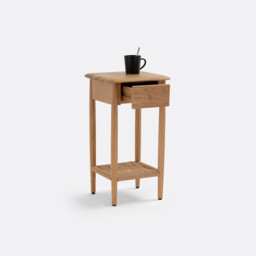 Malora Solid Oak & Weaving Bedside Table - thumbnail 4