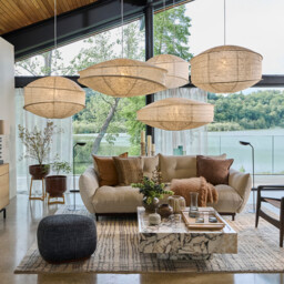 Nassah Pendant Light in Textured Paper, Diameter 68cm - thumbnail 3
