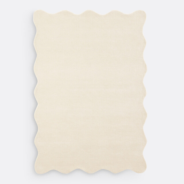 Scalero Scalloped 100% Wool Rug - image 1