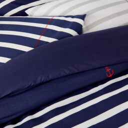 Malo Striped Cotton Duvet Cover - thumbnail 2