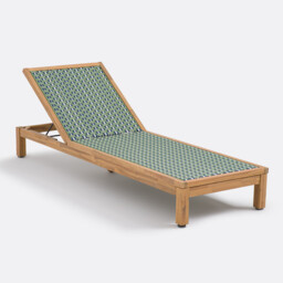 Briana Sun Lounger in Acacia and Woven Resin - thumbnail 1