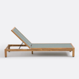 Briana Sun Lounger in Acacia and Woven Resin - thumbnail 4