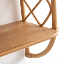 Malu 60cm Double Rattan Wall Shelf - thumbnail 2