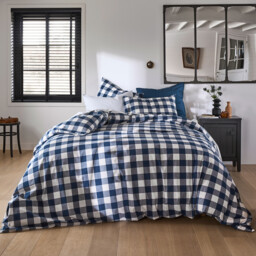 Aveiro Checked Gingham 100% Cotton Pillowcase - thumbnail 2