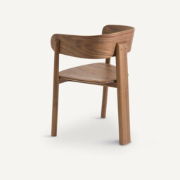 Marais Tripod Dining Chair in Walnut and Veneer, Designed By Emmanuel Gallina - thumbnail 4
