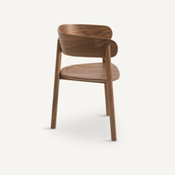 Marais Tripod Dining Chair in Walnut and Veneer, Designed By Emmanuel Gallina - thumbnail 3