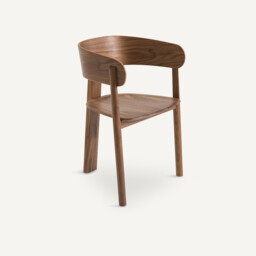 Marais Tripod Dining Chair in Walnut and Veneer, Designed By Emmanuel Gallina