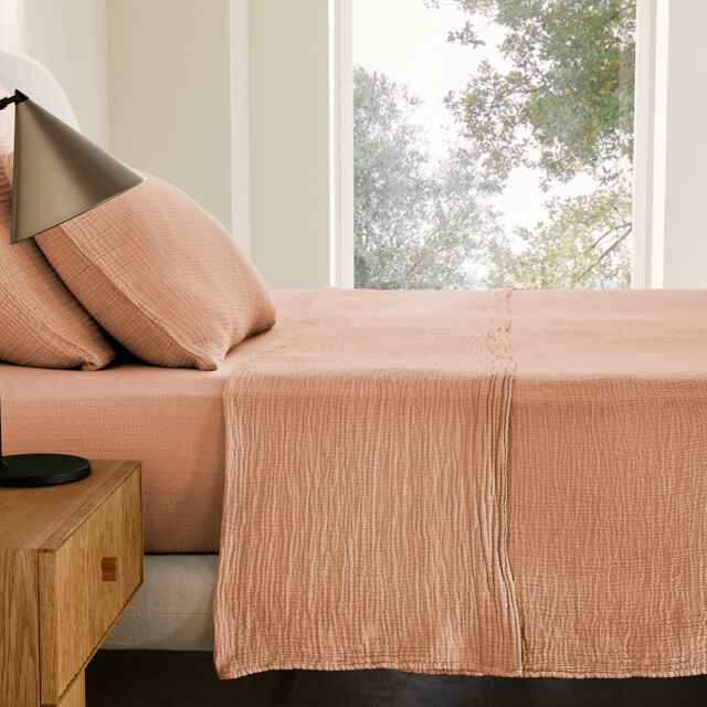 Yafa Flat Sheet in Organic Cotton Muslin - image 1