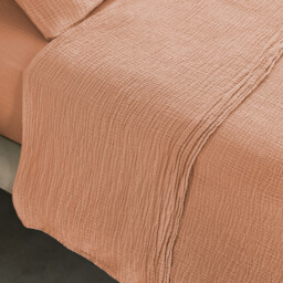 Yafa Flat Sheet in Organic Cotton Muslin - thumbnail 3