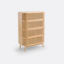 Laora Canework Chest of 4 Drawers - thumbnail 1