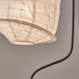 Nassah Floor Lamp in Textured Paper and Iron - thumbnail 4