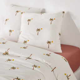 Paradela Palm Tree Print 30% Recycled Cotton Duvet Cover Set with Square Pillowcase - thumbnail 3