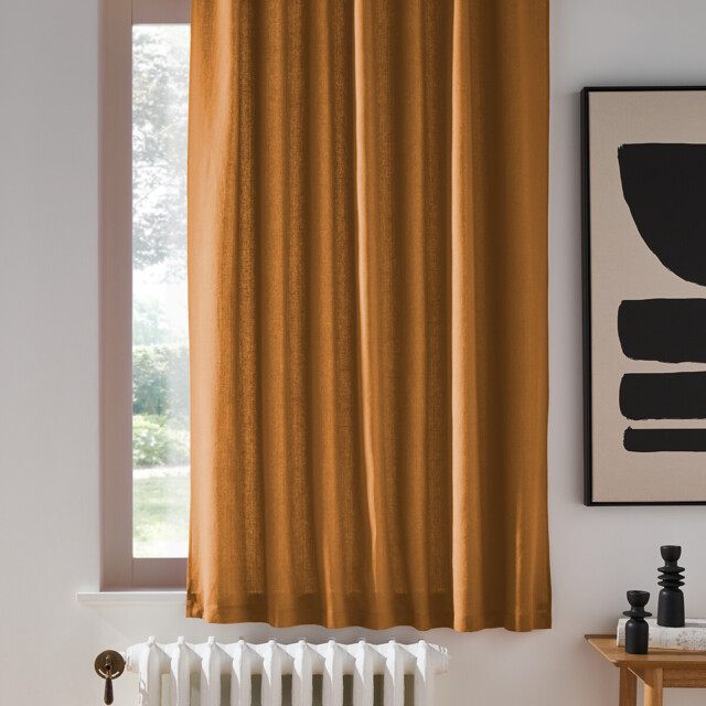 Onega Washed Linen Radiator Curtain with Hidden Fixings