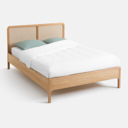 Esmara Ash/Veneer/Linen Bed with Bed Base - thumbnail 1