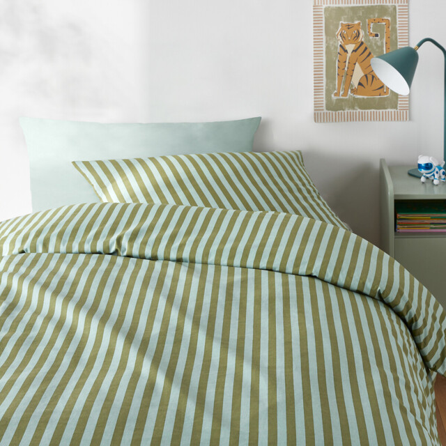Child's Sacha Green 50% Recycled Cotton Duvet Cover Set with Rectangular Pillowcase - image 1
