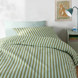 Child's Sacha Green 50% Recycled Cotton Duvet Cover Set with Rectangular Pillowcase - thumbnail 1