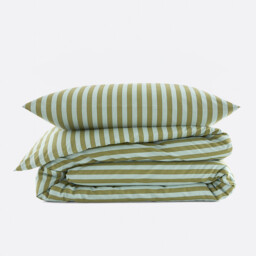 Child's Sacha Green 50% Recycled Cotton Duvet Cover Set with Rectangular Pillowcase - thumbnail 4