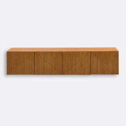 Lodge Oak Veneer Vintage Wall-Hung TV Stand - thumbnail 2